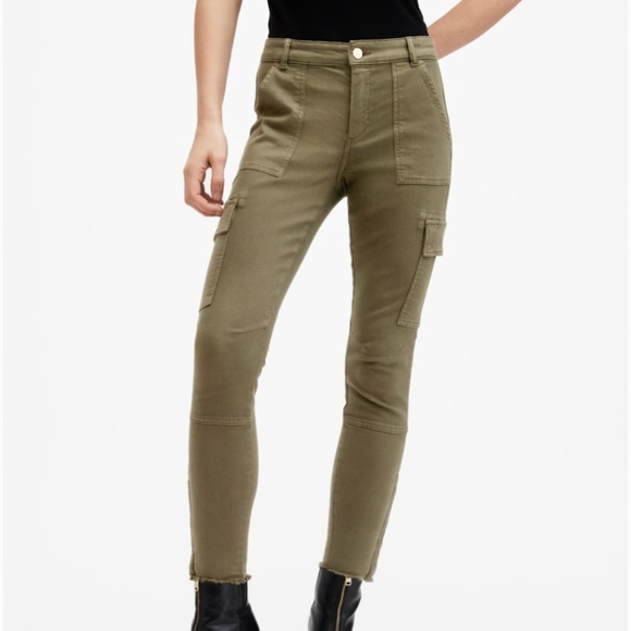 NEW AllSaints DURAN SKINNY DENIM CARGO JEANS, Olive Green, Size 27 (=US 6) - Picture 2 of 9